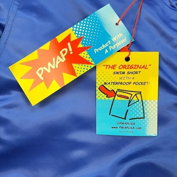NOS PWAP! Original Swim Board Shorts Waterproof Pocket Rare Made in NYC Medium - Picture 7 of 13
